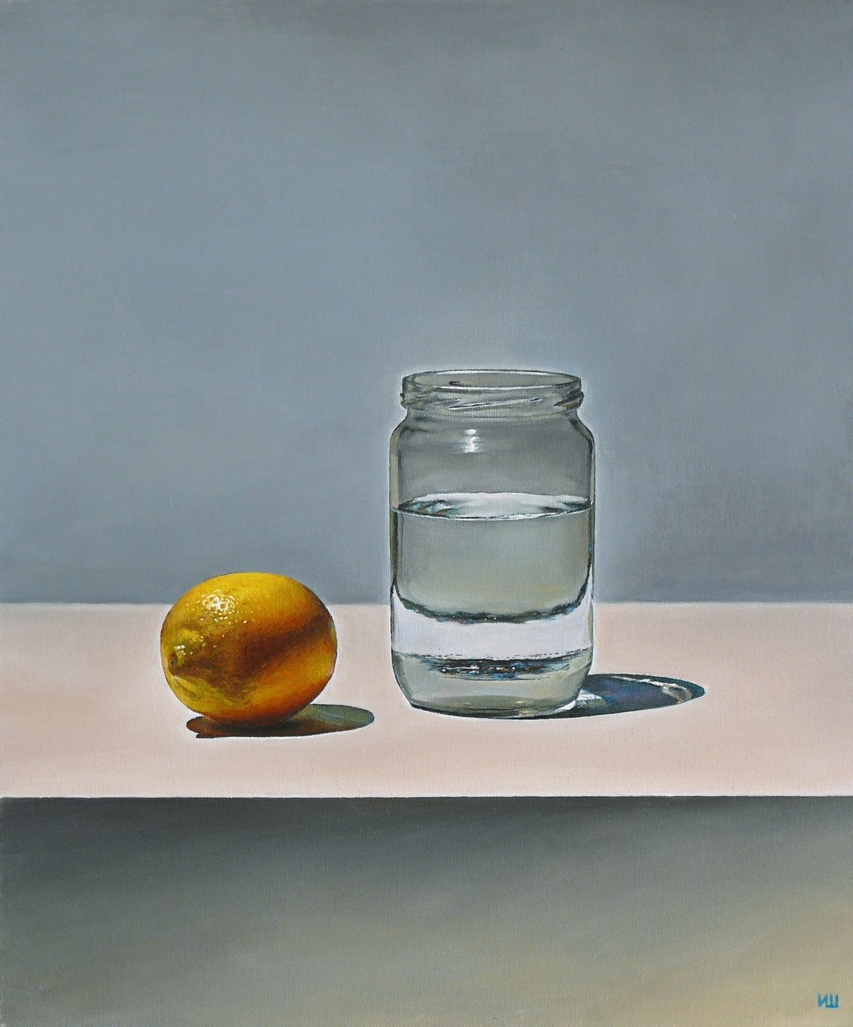 "Still life with a lemon", oil on canvas, 55 x 46 cm.