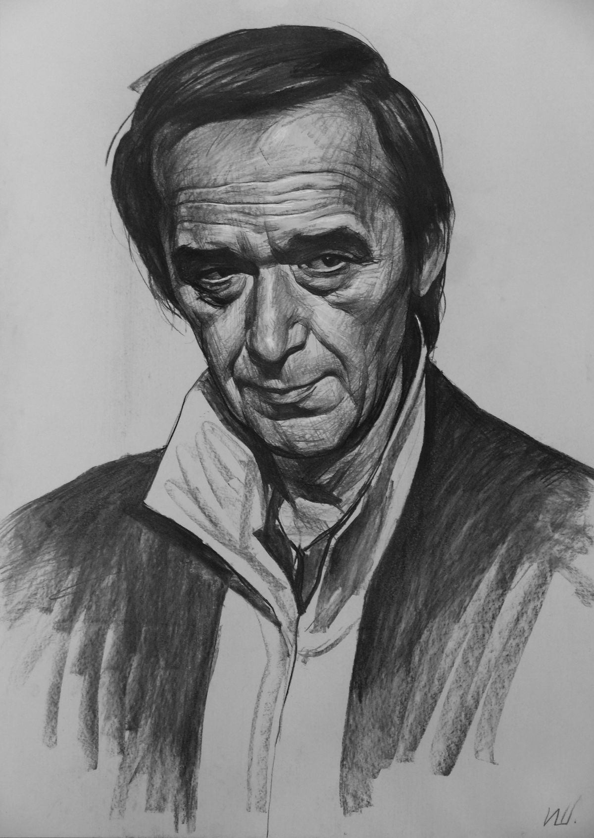 "Portrait of G. T.", charcoal, paper, 70 x 50 cm.