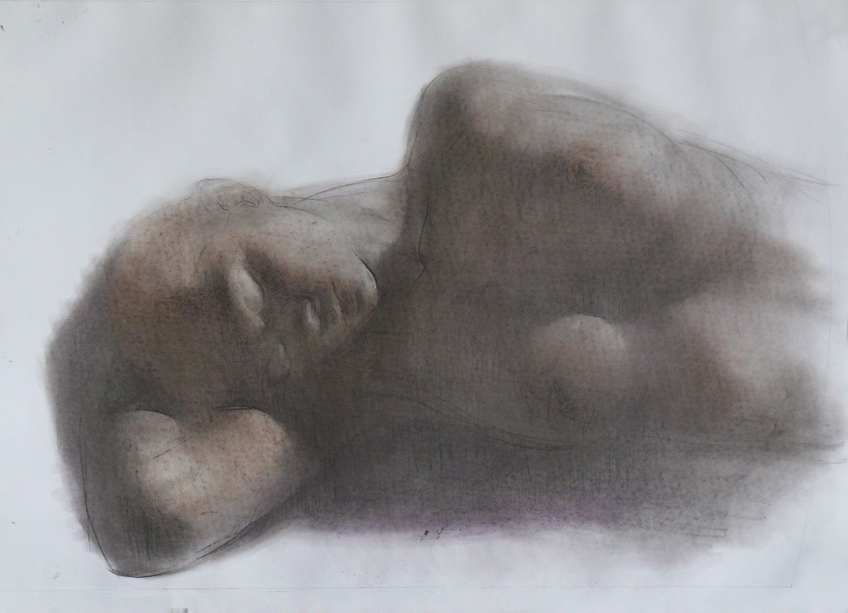 "Reclining Figure", pastel, paper, 100 x 70 cm.